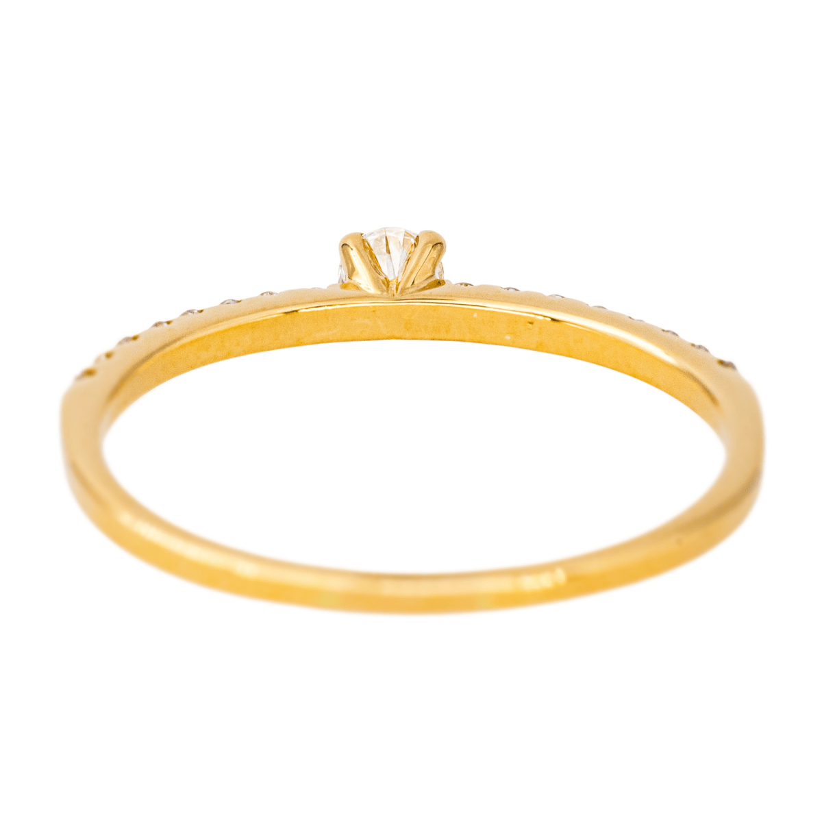 Bague Solitaire en or jaune et diamants - Castafiore