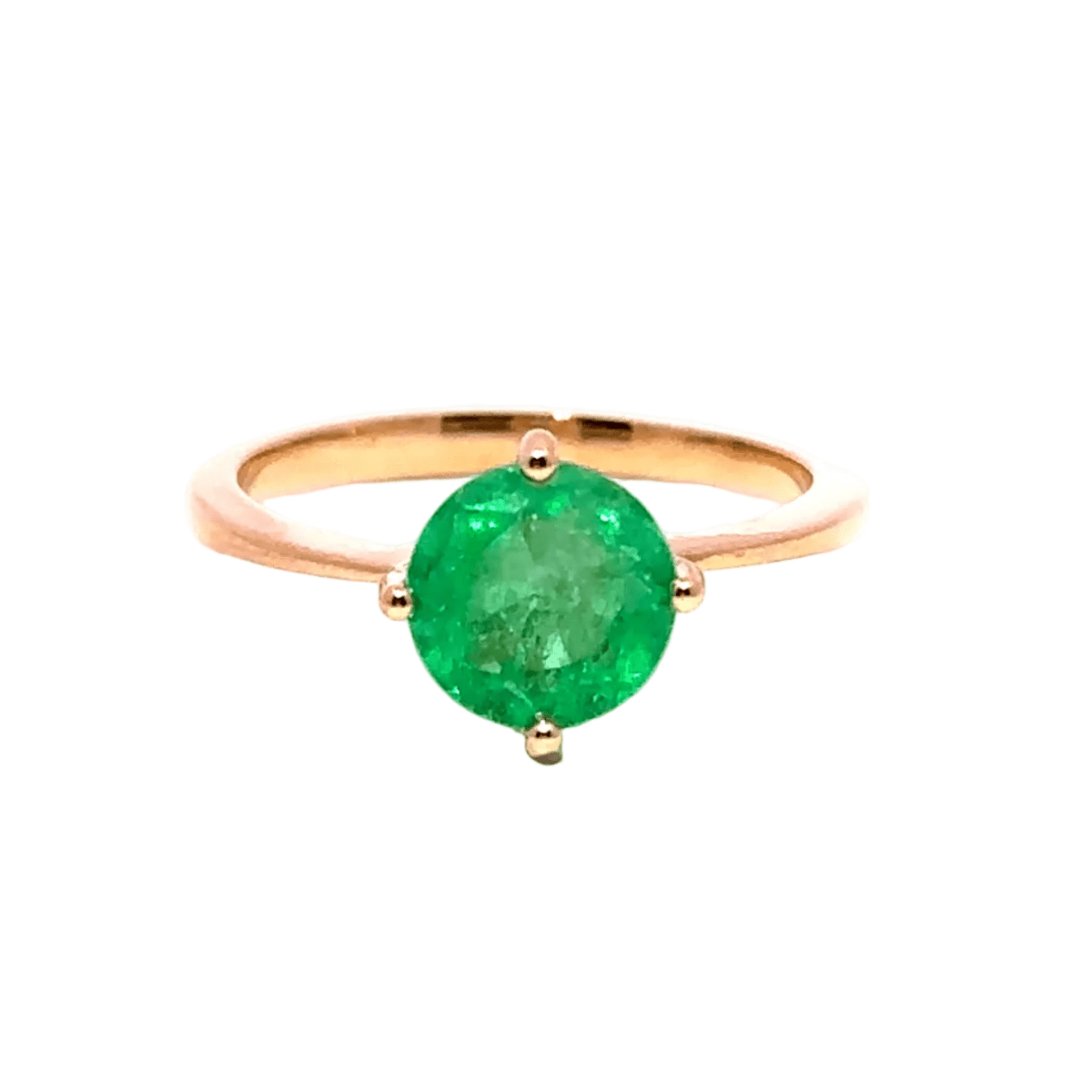 Bague Solitaire en or jaune et émeraude - Castafiore