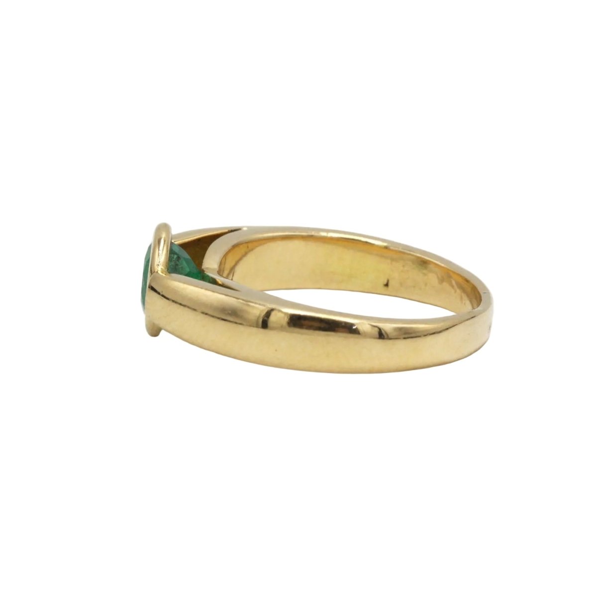Bague Solitaire en or jaune et émeraude - Castafiore