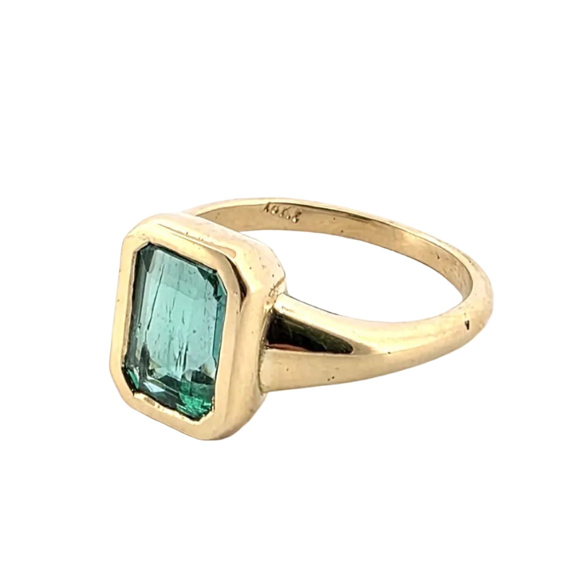 Bague Solitaire en or jaune et émeraude - Castafiore