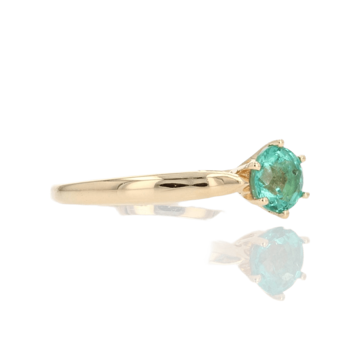 Bague Solitaire en or jaune et émeraude - Castafiore