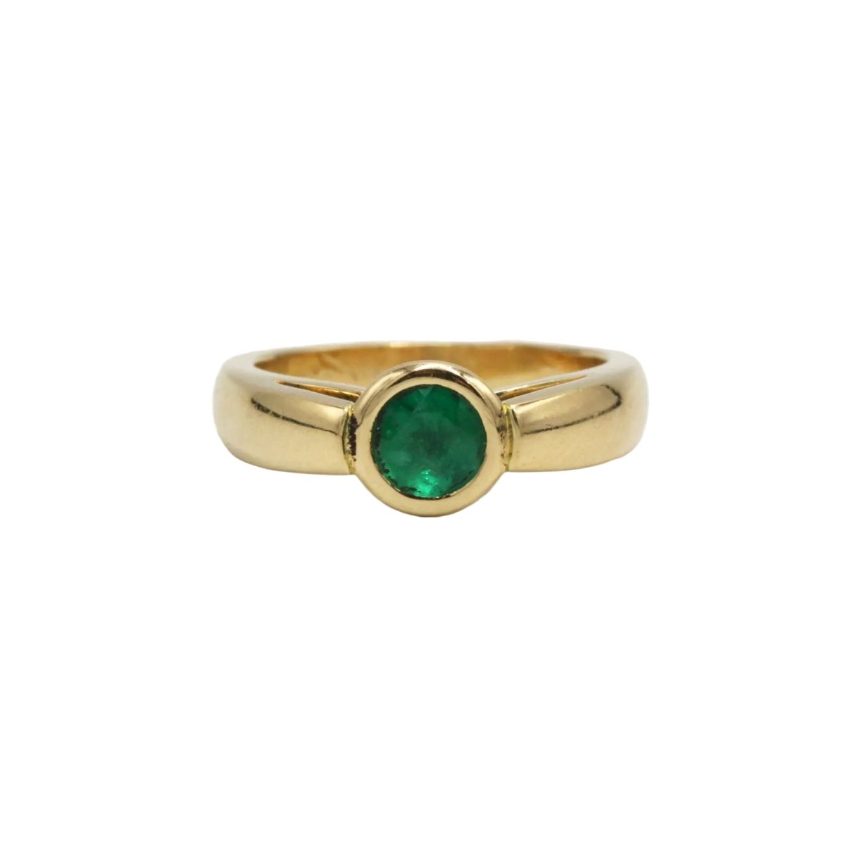 Bague Solitaire en or jaune et émeraude - Castafiore