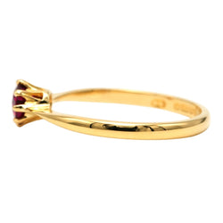 Bague Solitaire en or jaune et grenat - Castafiore