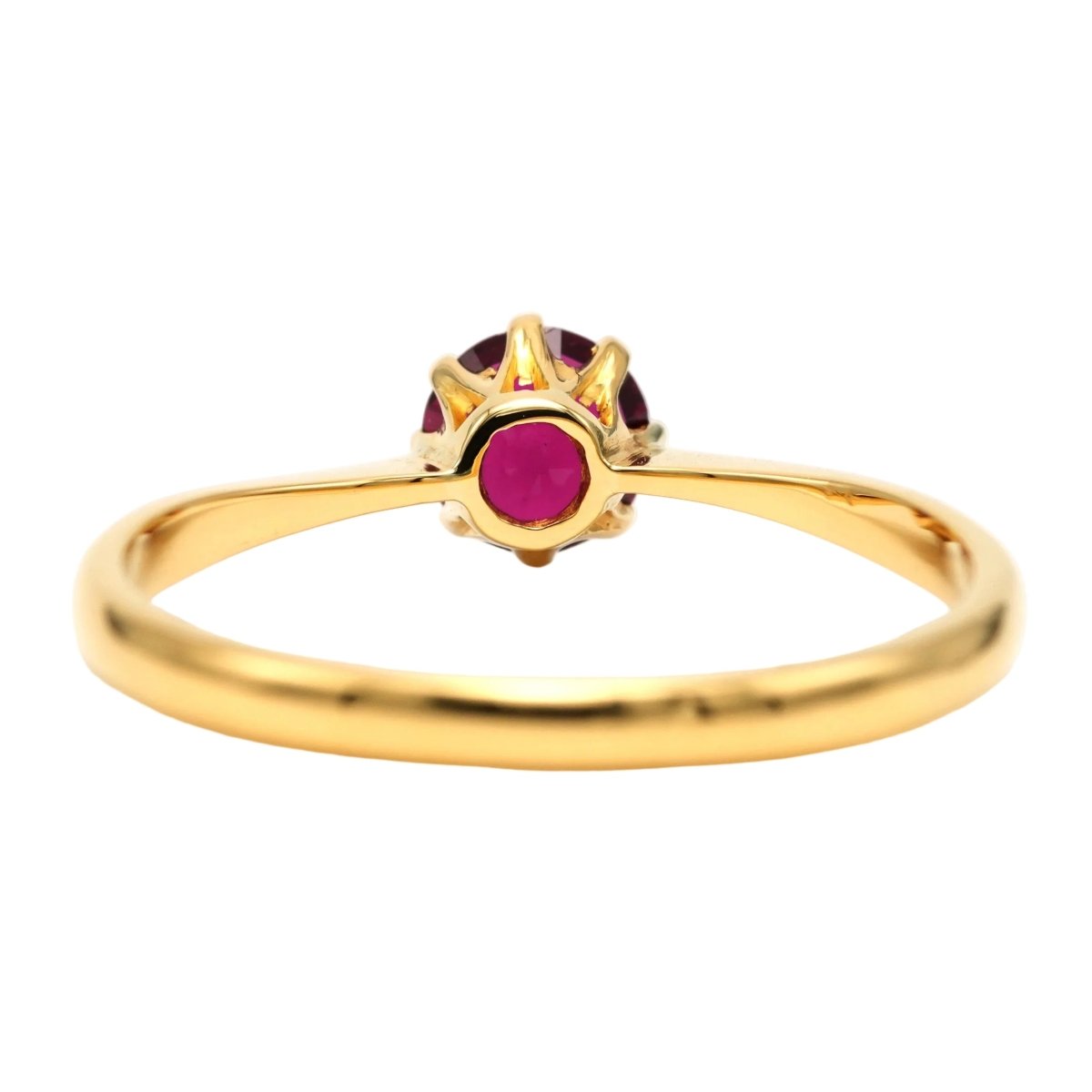 Bague Solitaire en or jaune et grenat - Castafiore