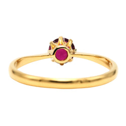 Bague Solitaire en or jaune et grenat - Castafiore