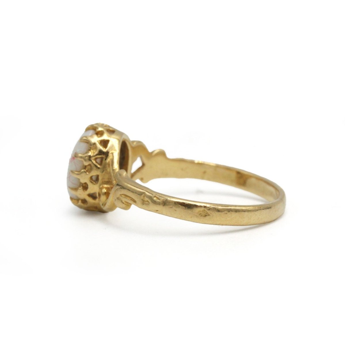 Bague Solitaire en or jaune et opale - Castafiore