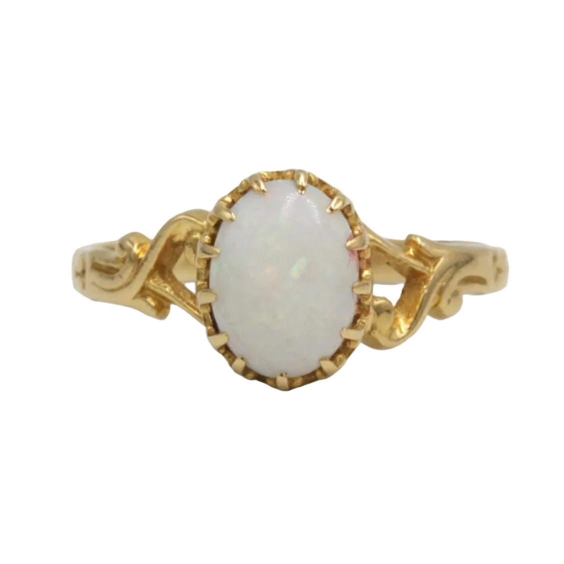 Bague Solitaire en or jaune et opale