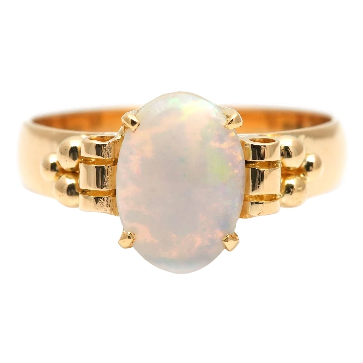 Bague Solitaire en or jaune et opale - Castafiore
