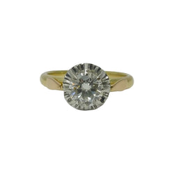 Bague solitaire en or jaune et or blanc avec diamant - Castafiore