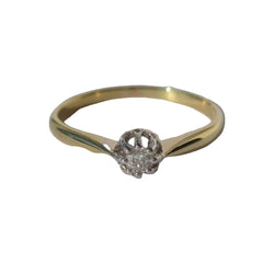 Bague solitaire en or jaune et or blanc avec diamant - Castafiore