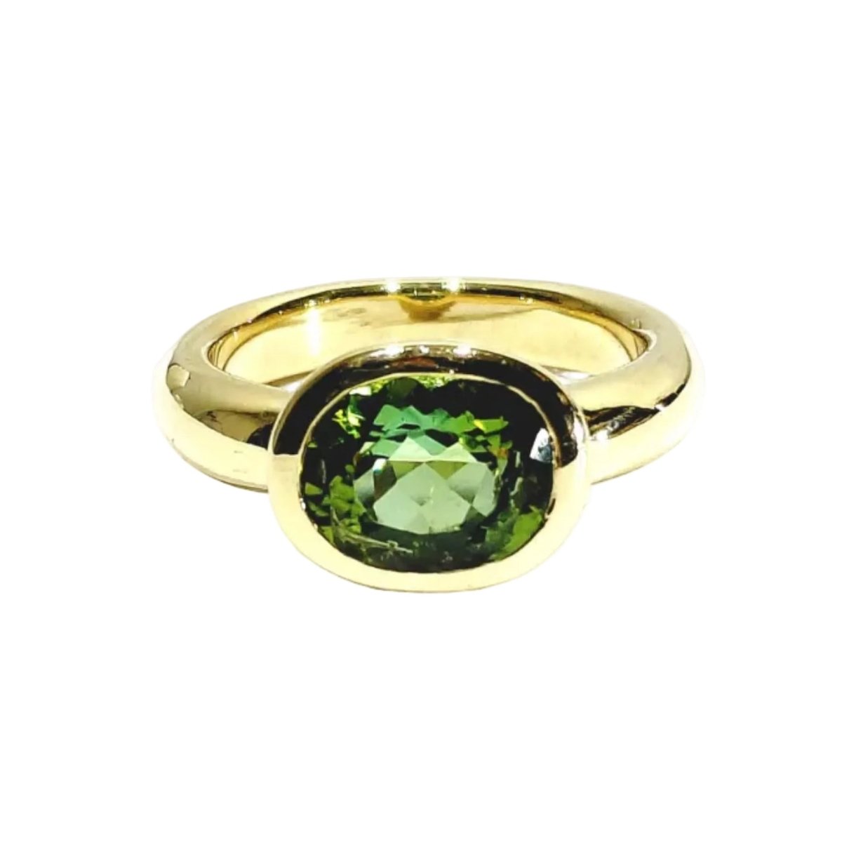 Bague Solitaire en or jaune et péridot - Castafiore