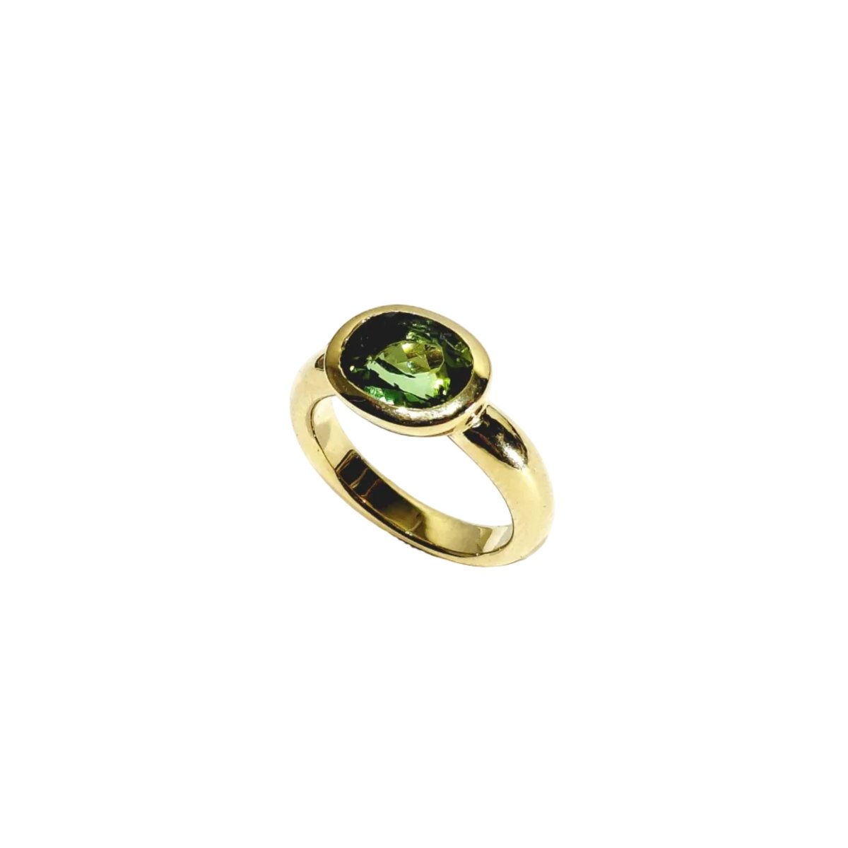 Bague Solitaire en or jaune et péridot - Castafiore