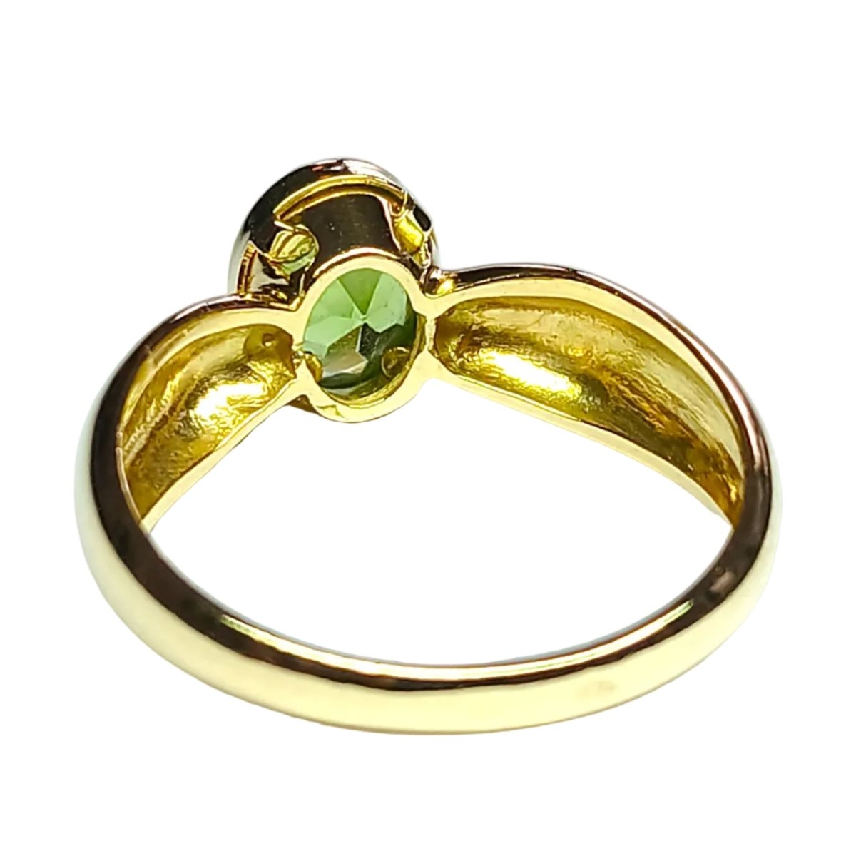 Bague Solitaire en or jaune et péridot - Castafiore