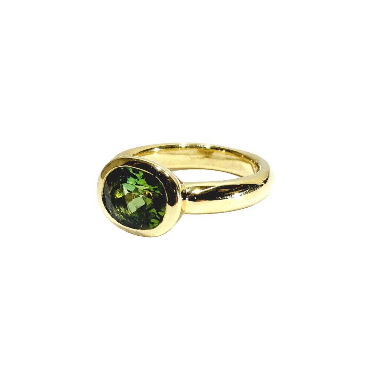 Bague Solitaire en or jaune et péridot - Castafiore