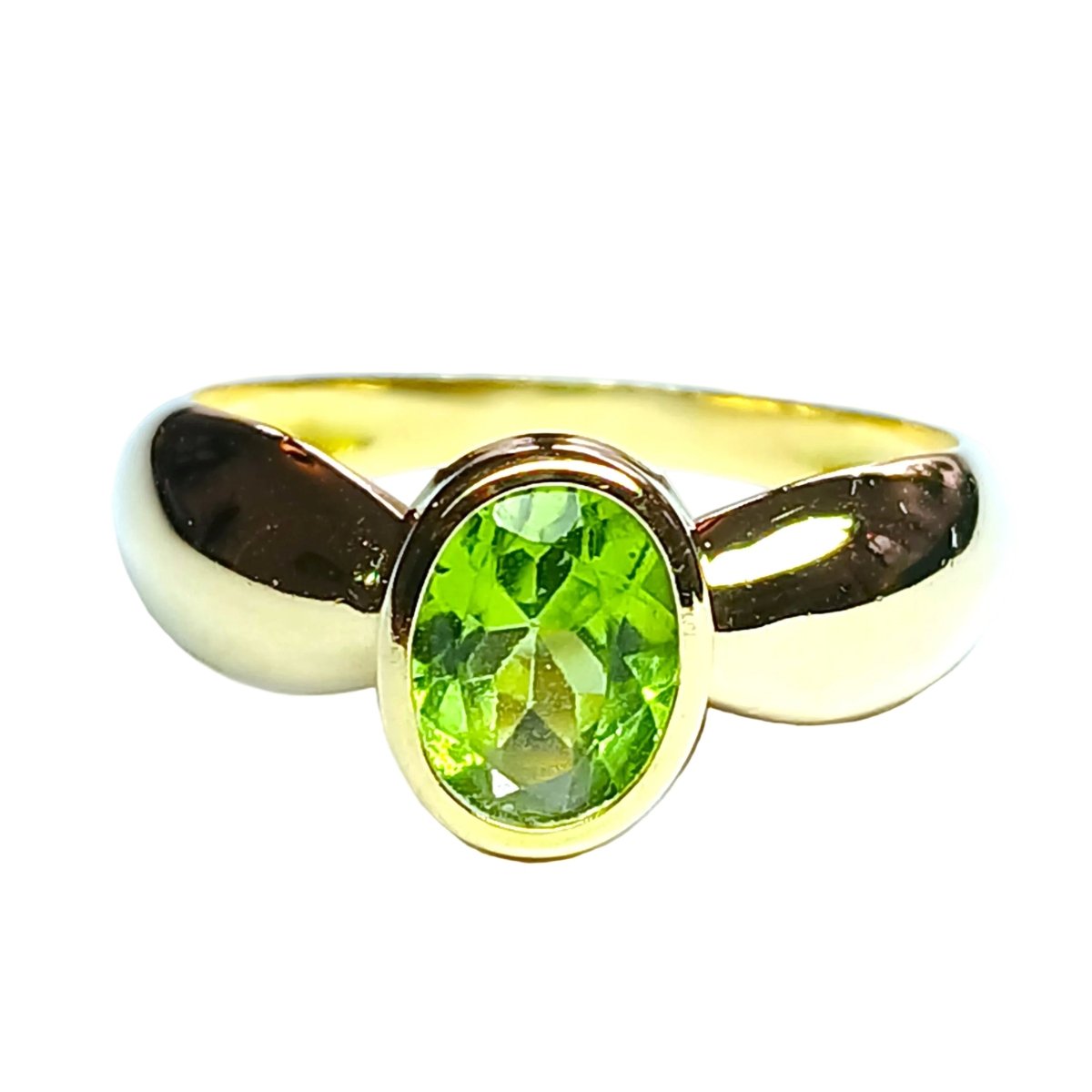 Bague Solitaire en or jaune et péridot - Castafiore