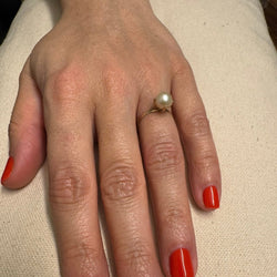 Bague Solitaire en or jaune et perle - Castafiore