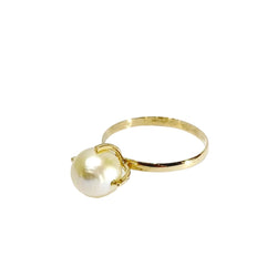Bague Solitaire en or jaune et perle - Castafiore
