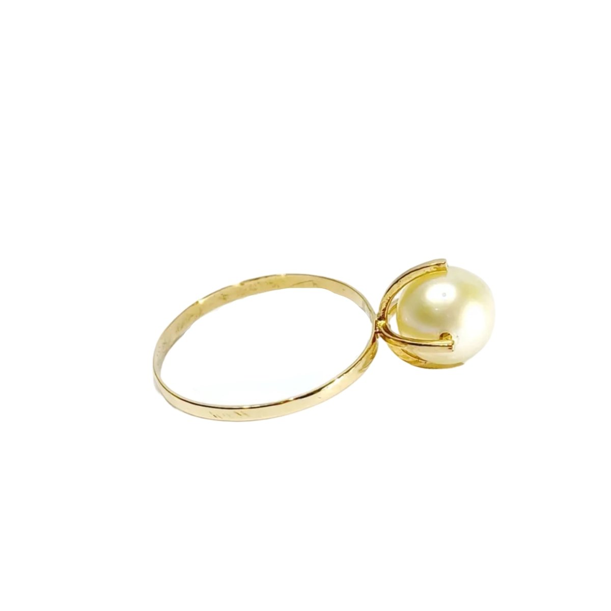 Bague Solitaire en or jaune et perle - Castafiore