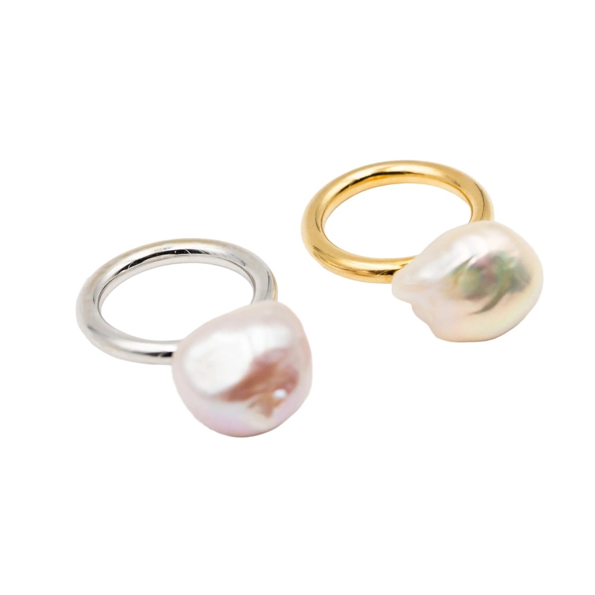 Bague Solitaire en or jaune et perle
