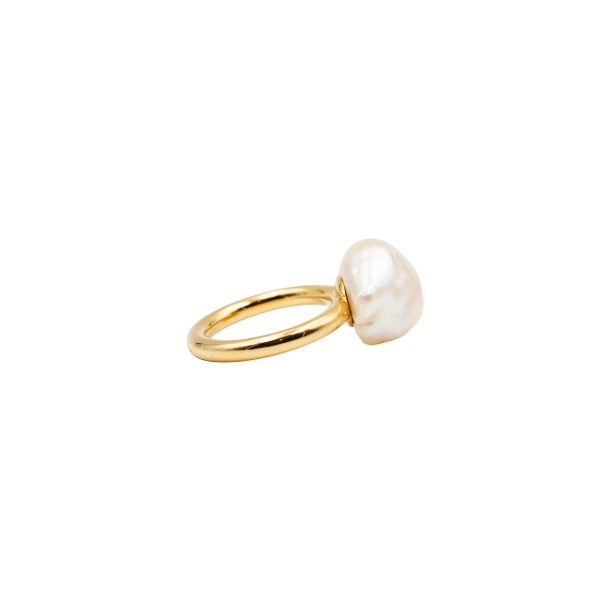 Bague Solitaire en or jaune et perle