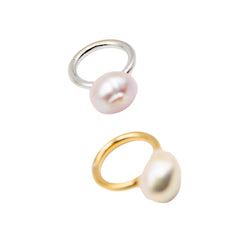 Bague Solitaire en or jaune et perle - Castafiore