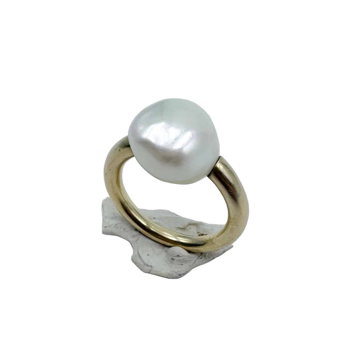 Bague Solitaire en or jaune et perle - Castafiore