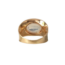 Bague Solitaire en or jaune et pierre de lune - Castafiore
