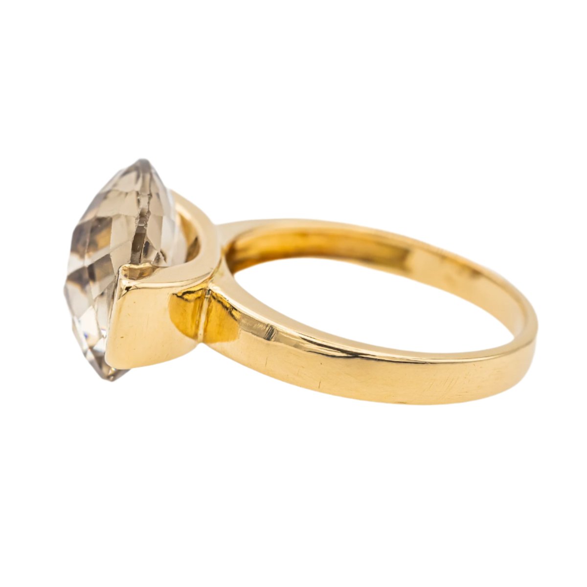 Bague Solitaire en or jaune et quartz fumé - Castafiore