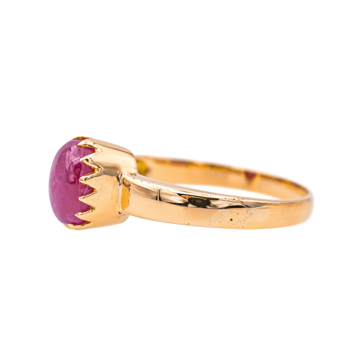 Bague Solitaire en or jaune et rubis - Castafiore