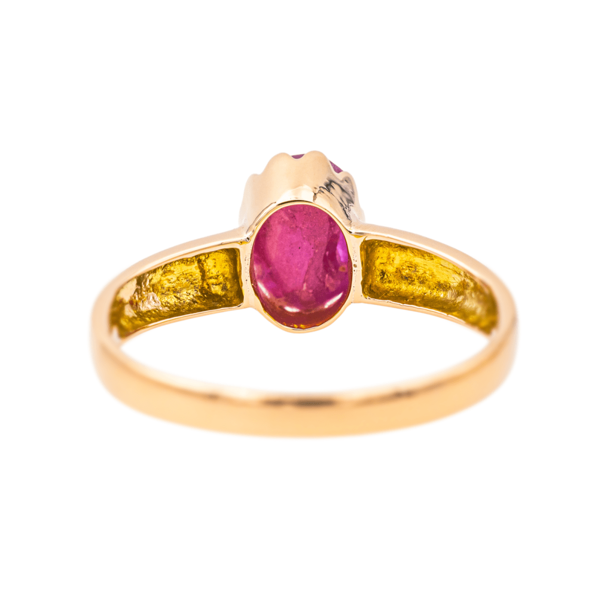 Bague Solitaire en or jaune et rubis - Castafiore