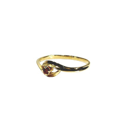 Bague Solitaire en or jaune et rubis - Castafiore