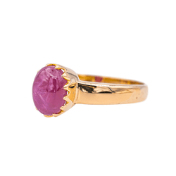 Bague Solitaire en or jaune et rubis - Castafiore