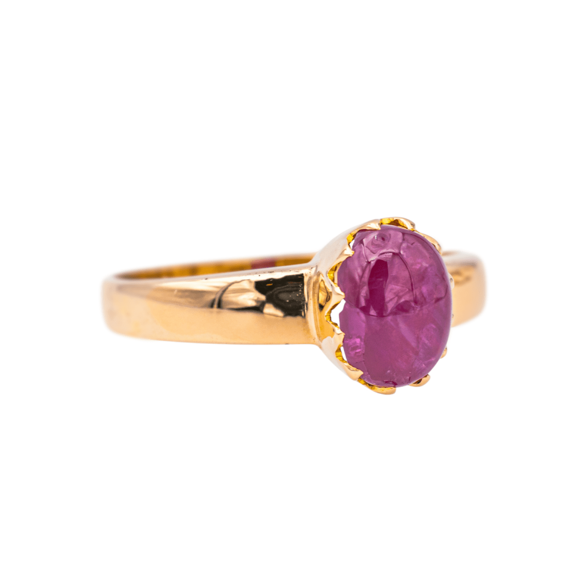 Bague Solitaire en or jaune et rubis - Castafiore