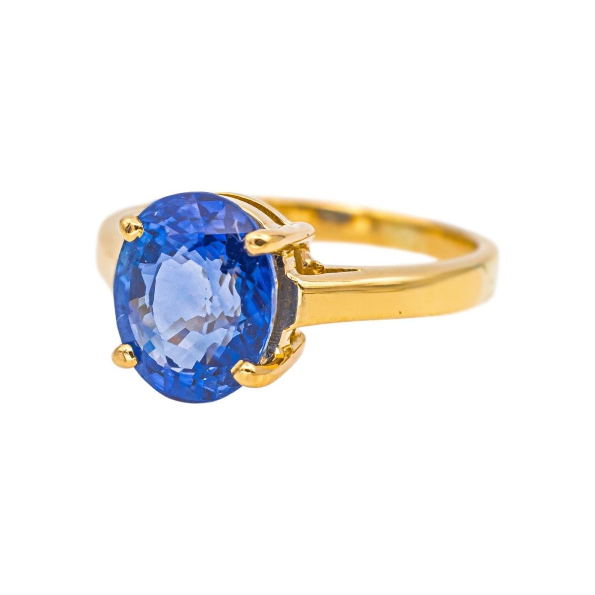 Bague Solitaire en or jaune et saphir - Castafiore