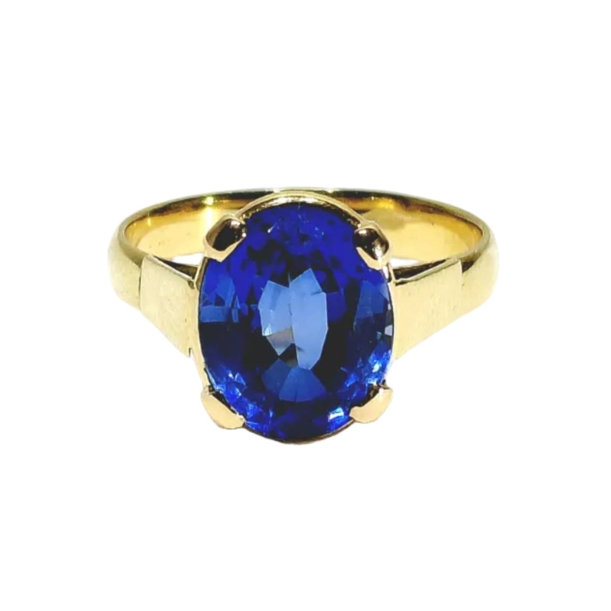 Bague Solitaire en or jaune et saphir - Castafiore