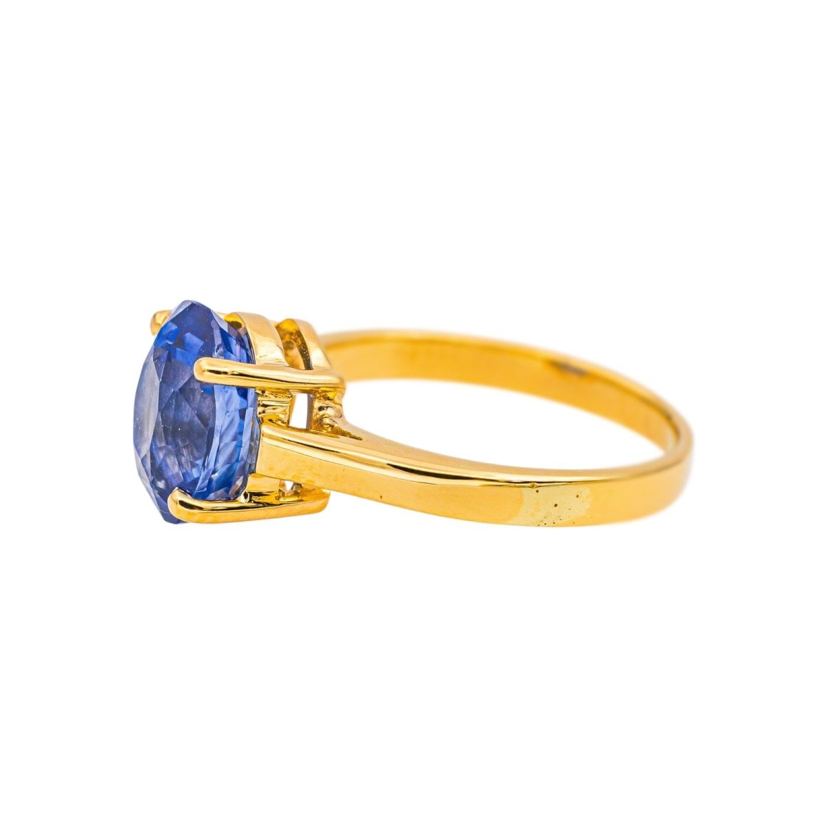 Bague Solitaire en or jaune et saphir - Castafiore