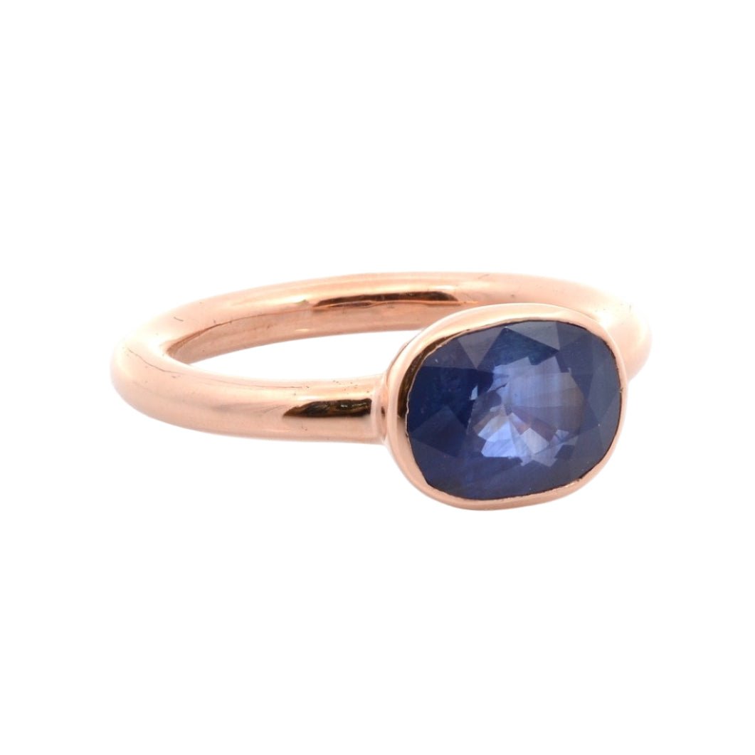 Bague Solitaire en or jaune et saphir - Castafiore