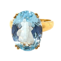 Bague Solitaire en or jaune et topaze - Castafiore