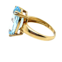 Bague Solitaire en or jaune et topaze - Castafiore