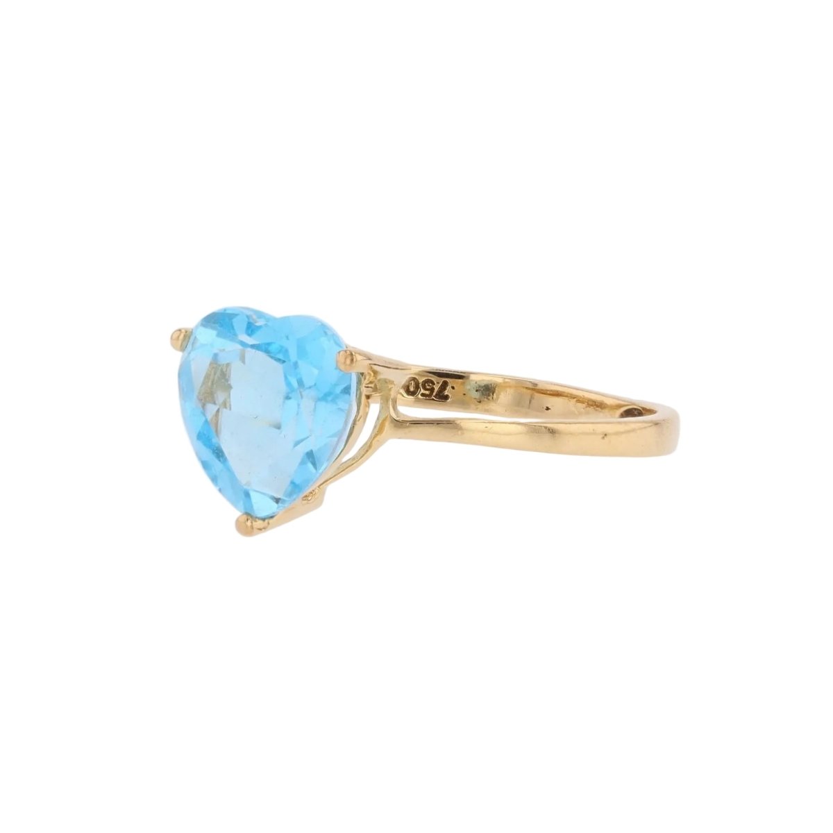 Bague Solitaire en or jaune et topaze - Castafiore