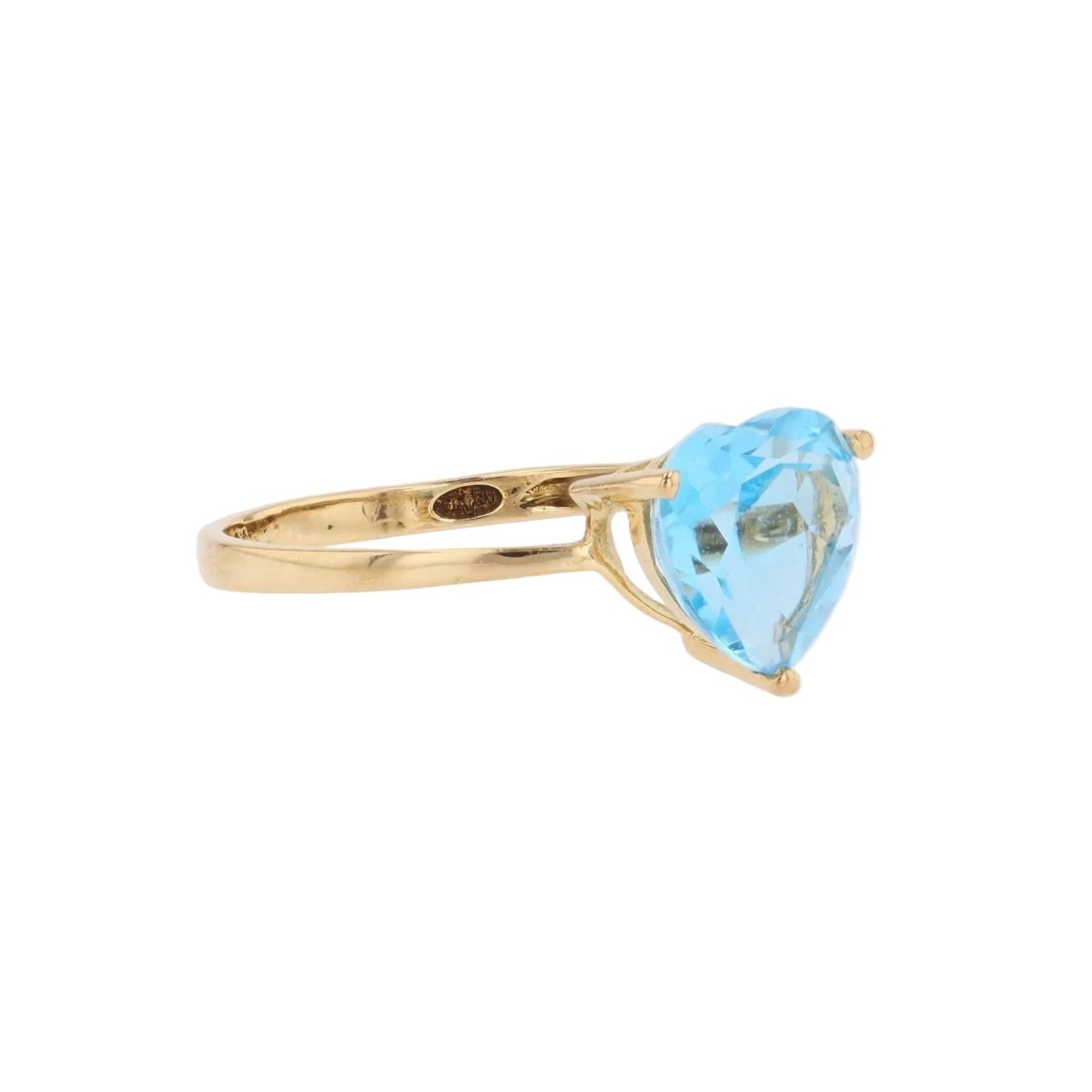 Bague Solitaire en or jaune et topaze - Castafiore