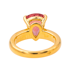 Bague Solitaire en or jaune et tourmaline - Castafiore