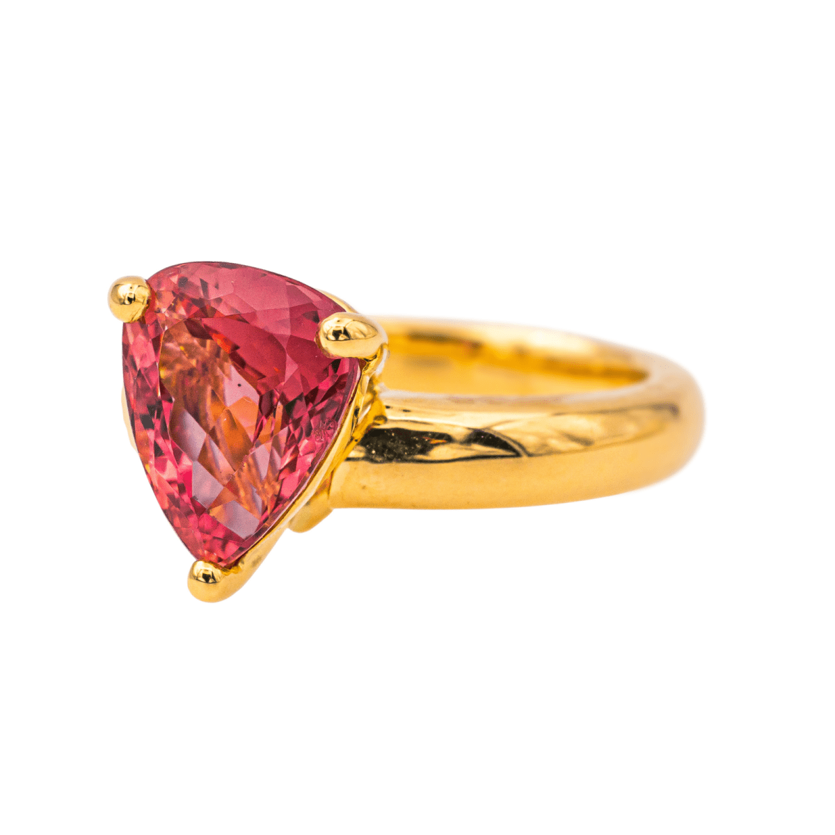Bague Solitaire en or jaune et tourmaline - Castafiore