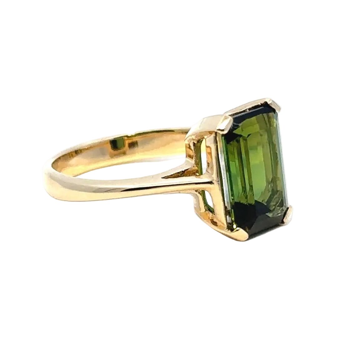 Bague Solitaire en or jaune et tourmaline - Castafiore