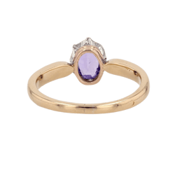 Bague Solitaire en or jaune, or blanc et saphir - Castafiore