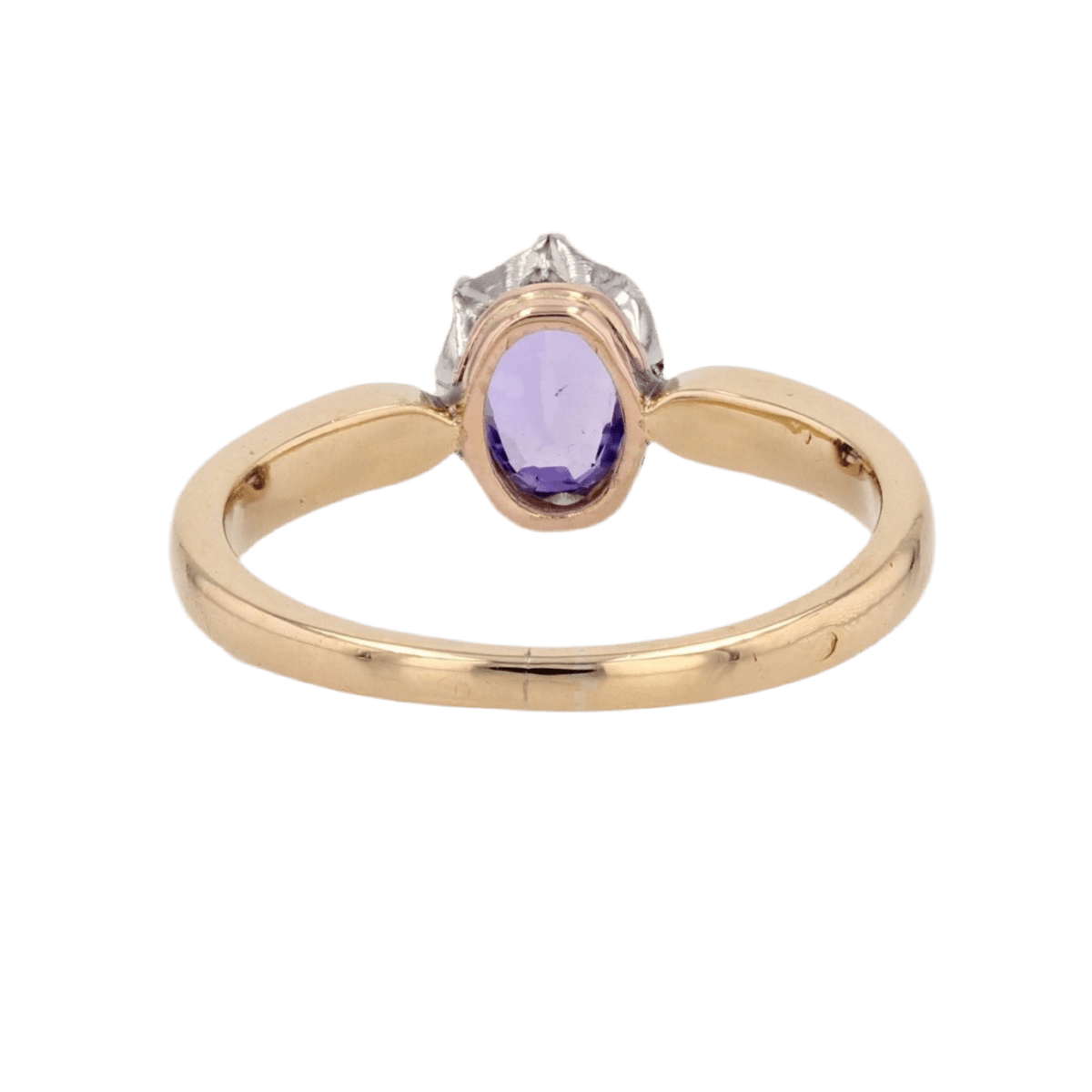 Bague Solitaire en or jaune, or blanc et saphir - Castafiore