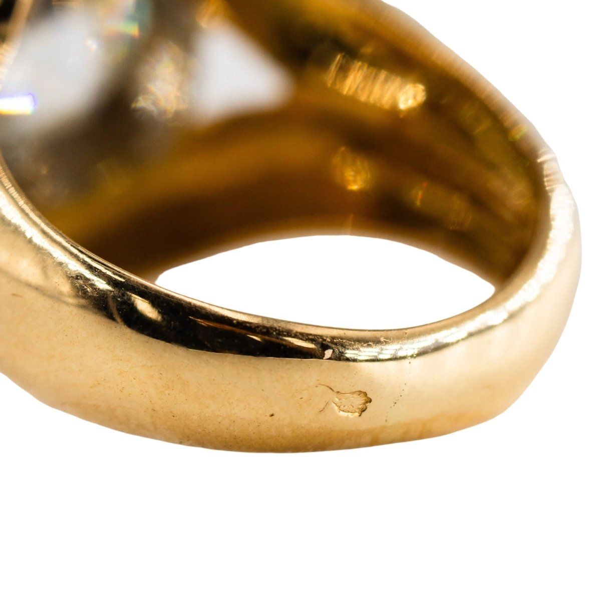Bague Solitaire en or jaune, platine et diamant - Castafiore