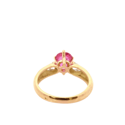 Bague Solitaire en or jaune, rubis et diamants - Castafiore