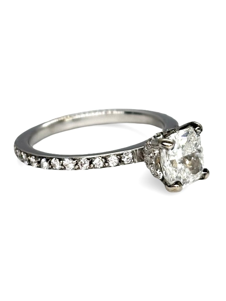 Bague Solitaire en or or blanc et diamants - Castafiore