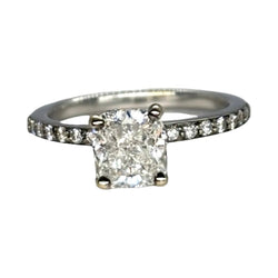 Bague Solitaire en or or blanc et diamants - Castafiore